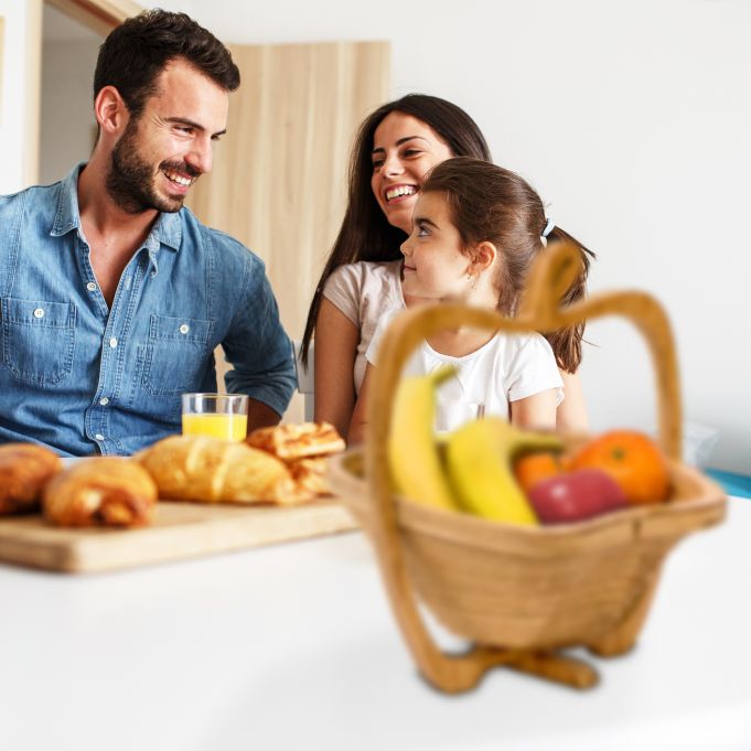 Relaxdays Ξύλινη Πτυσσόμενη Φρουτιέρα από Μπαμπού - Apple - Brown - 4052025191429