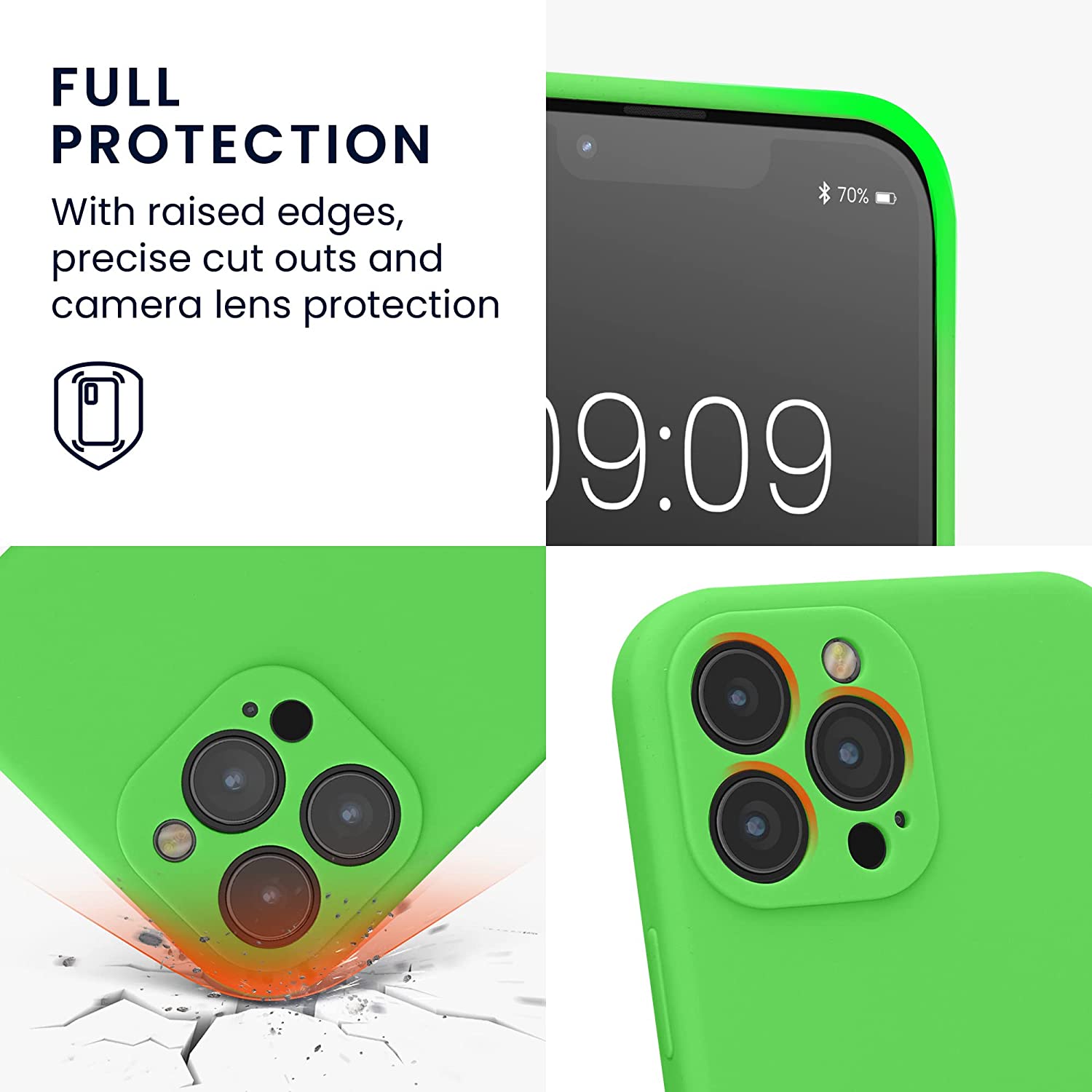 KW iPhone 13 Pro Max Θήκη Σιλικόνης Rubberized TPU - Lime Green - 59361.159