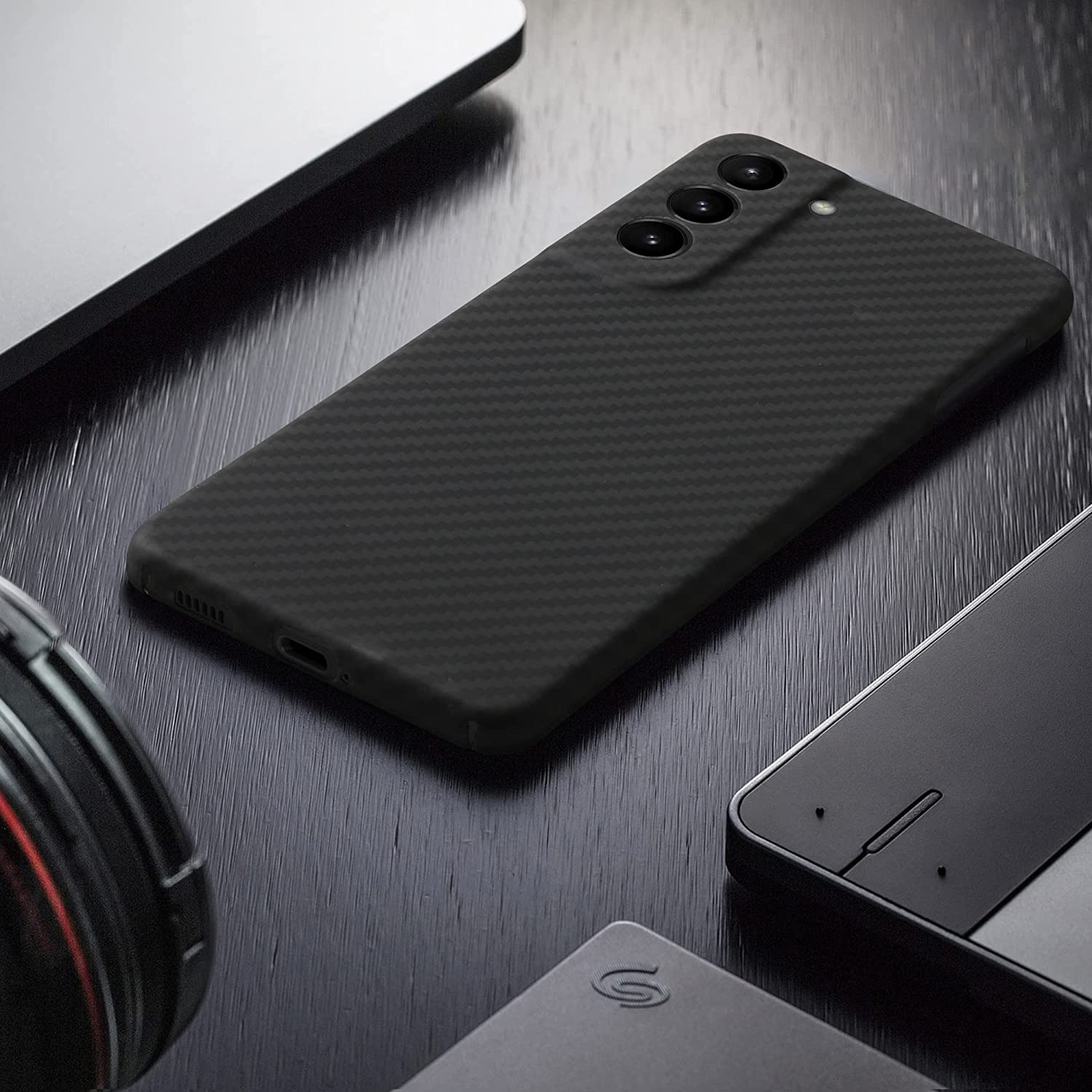 Kalibri Samsung Galaxy S21 FE Σκληρή Θήκη Aramid Fiber Body Armor - Black Matte - 57636.47