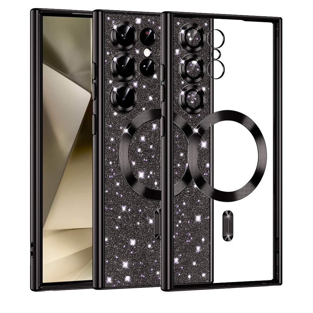 Techsuit Samsung Galaxy S24 Ultra - MagSafe - Luxury Glitter - Θήκη Σιλικόνης - Black