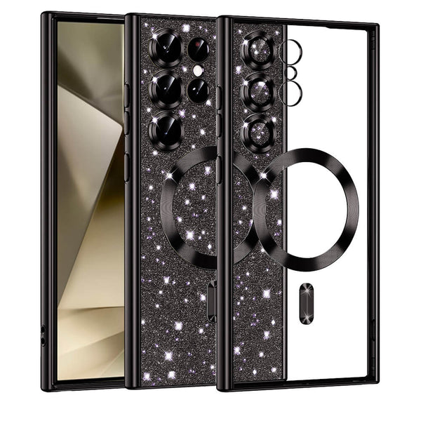 Techsuit Samsung Galaxy S24 Ultra - MagSafe - Luxury Glitter - Θήκη Σιλικόνης - Black - likebrands.gr