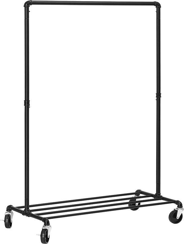 Songmics Τροχήλατη Κρεμάστρα Δαπέδου Industrial Design - Ράγα Ρούχων - Black - HSR61BK