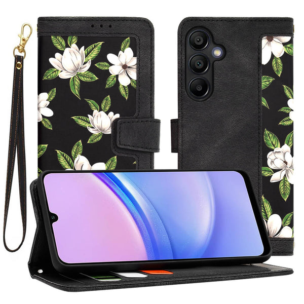 Techsuit Samsung Galaxy A15 4G / A15 5G - FlipCraft - Θήκη Πορτοφόλι από Δερματίνη - Flowers of the Dawn