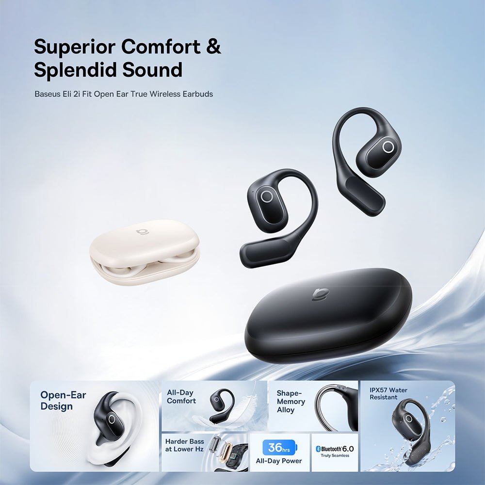 Baseus Ασύρματα ακουστικά για Κλήσεις / Μουσική Bluetooth 6.0 - Eli 2i Fit - Cosmic Black