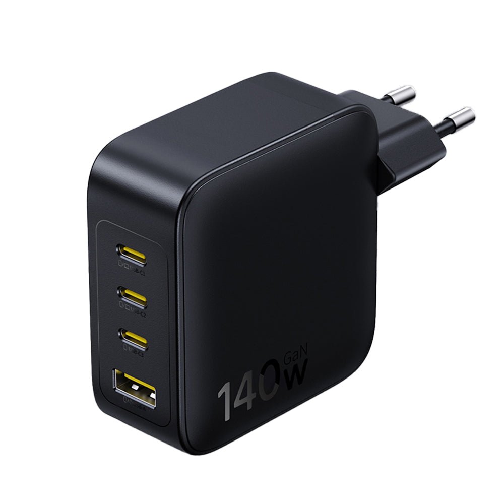 Baseus Οικιακός Φορτιστής Γρήγορης Φόρτισης 140W GaN με 3 Θύρες Type - C και 1 Θύρα USB - EnerFill FH11 - Cosmic Black
