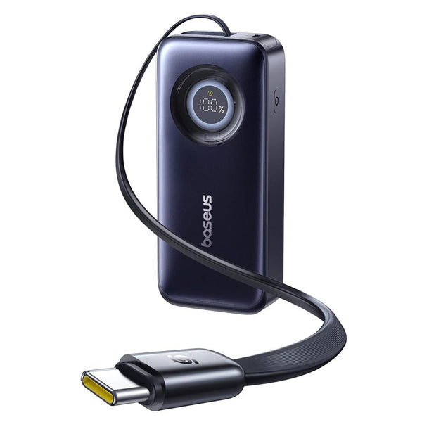 Baseus Power Bank 20000mAh 67W με Οθόνη και Ενσωματωμένο Καλώδιο Type - C - Enercore CR11 - Black