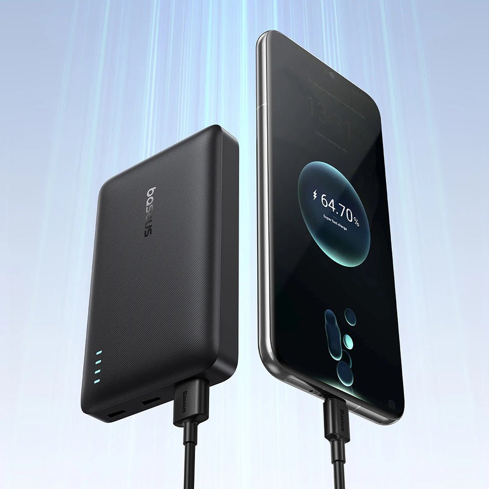 Baseus PowerBank 10000mAh 22.5W με 2 Θύρες Type - C και 1 Θύρα USB - EnerFill FP21 - Black
