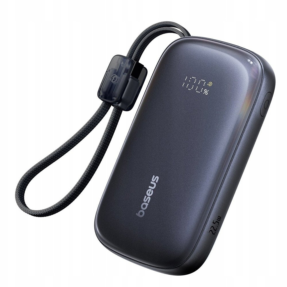 Baseus PowerBank 10.000mAh με Θύρες USB / Type-C / Lightning και Αποσπώμενο Καλώδιo 2 σε 1 Type-C / Lightning - EnerFill FC21 Qpow3 Ultra - Cosmic Black