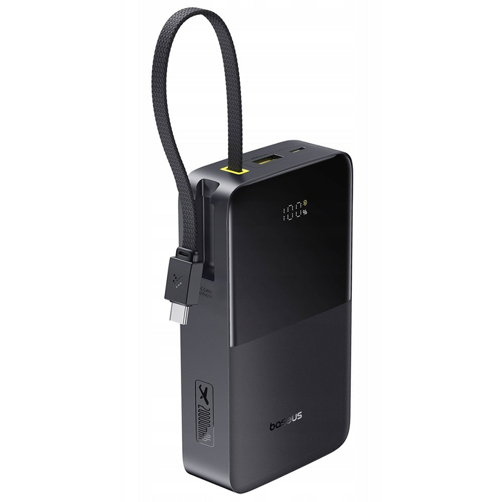 Baseus PowerBank 20000mAh 22.5W με Ενσωματωμένo Καλώδιo Type-C - EnerFill Bipow2 Pro - Cosmic Black