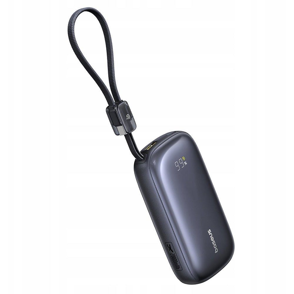 Baseus PowerBank 20.000mAh με Θύρες USB / Type-C / Lightning και Αποσπώμενο Καλώδιo 2 σε 1 Type-C / Lightning - EnerFill FC21 Qpow3 Ultra - Cosmic Black