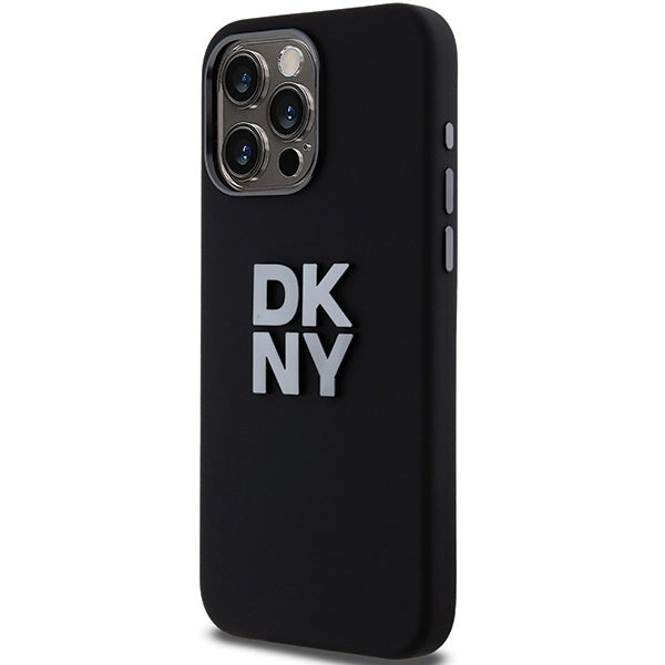 DKNY iPhone 15 Pro - Liquid Silicone Metal Logo - Σκληρή Θήκη με Πλαίσιο Σιλικόνης - Black