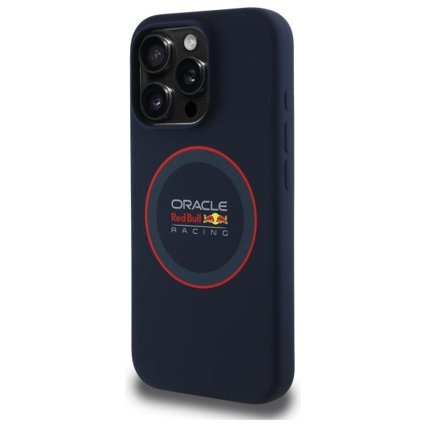 Red Bull iPhone 16 Pro Max - Silicone Red Ring - MagSafe Σκληρή Θήκη με Πλαίσιο Σιλικόνης - Navy - RBHMP16X24SIILVR