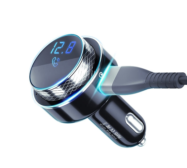 3MK HyperCar FM Transmitter με 2 Θύρες USB και 1 TF Card Reader για Αναπαραγωγή Μουσικής / Φόρτιση Κινητών στο Αυτοκίνητο - Bluetooth 5.0 - Black