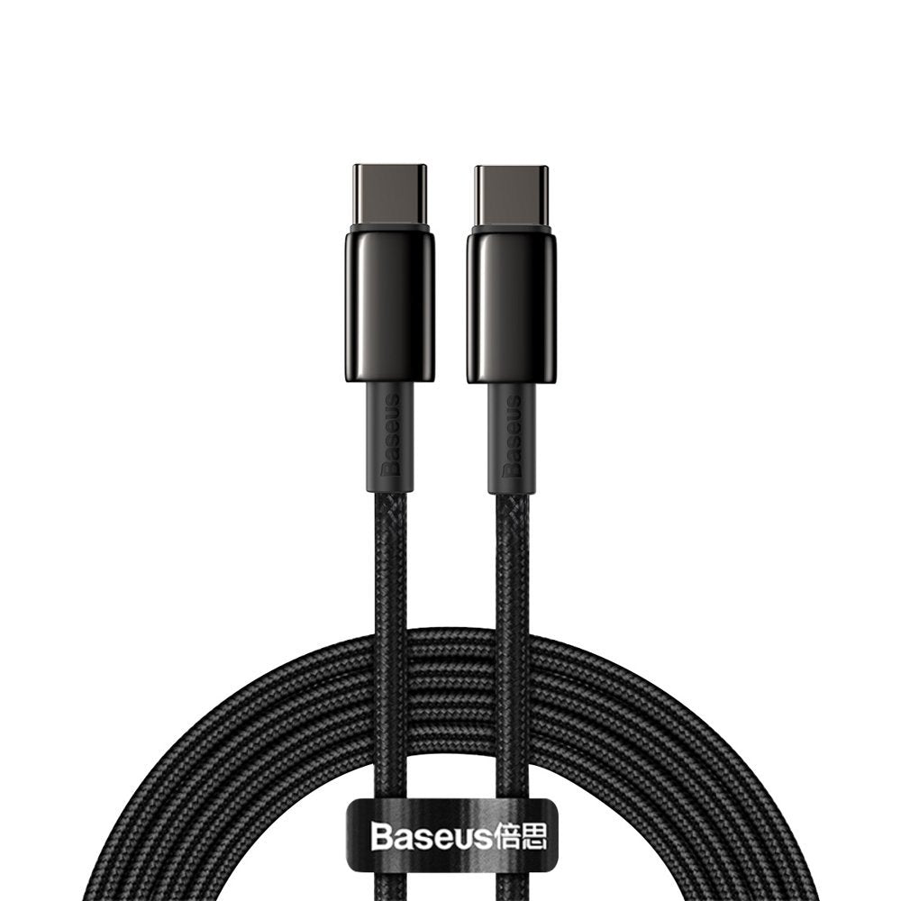 Baseus Tungsten Gold Series Cable Type-C 5A PD 100W - Καλώδιο Γρήγορης Φόρτισης Type-C to Type-C 2M - Black - CATWJ-A01