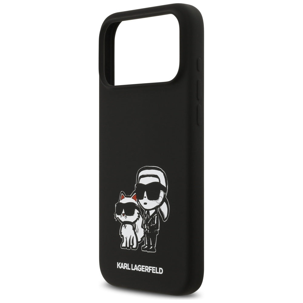 Karl Lagerfeld iPhone 17 Pro Max - Silicone K/C Sketch and Logo MagSafe - Σκληρή Θήκη με Πλαίσιο Σιλικόνης - Black - KLHMP17XSKCGRGOK