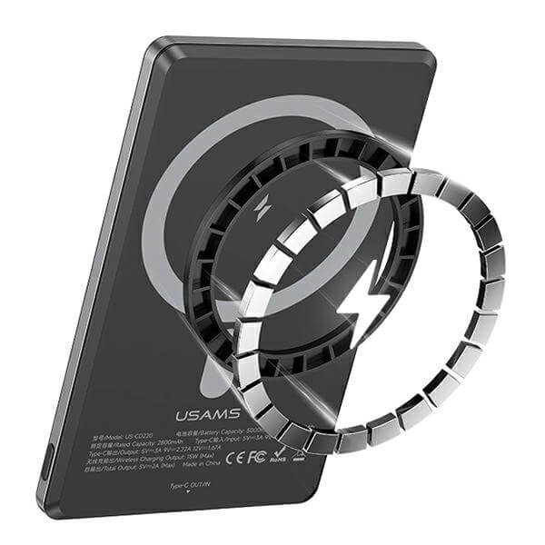 USAMS Inductive Ασύρματο PowerBank με MagSafe 5000mAh 20W - Dark Grey