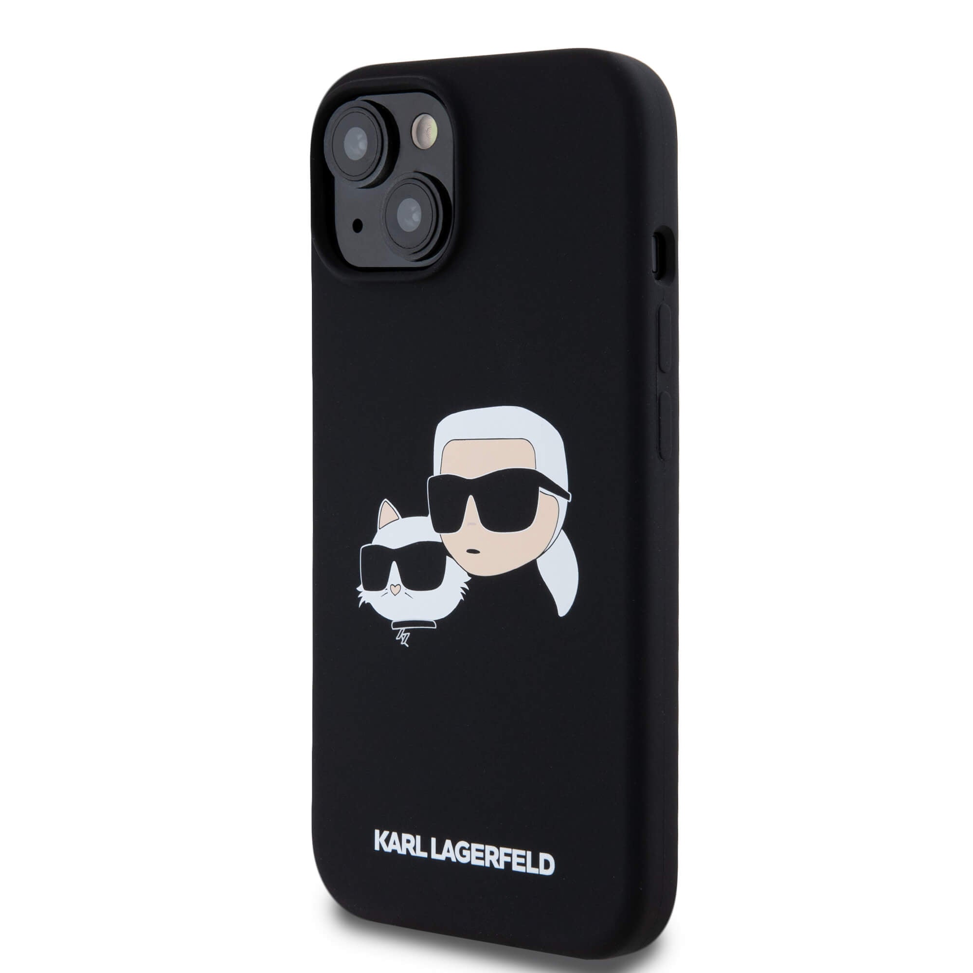 Karl Lagerfeld iPhone 13 / 14 / 15 - Silicone Karl and Choupette - Θήκη Σιλικόνης με MagSafe - Black - KLHMP15SSKCHPPLK