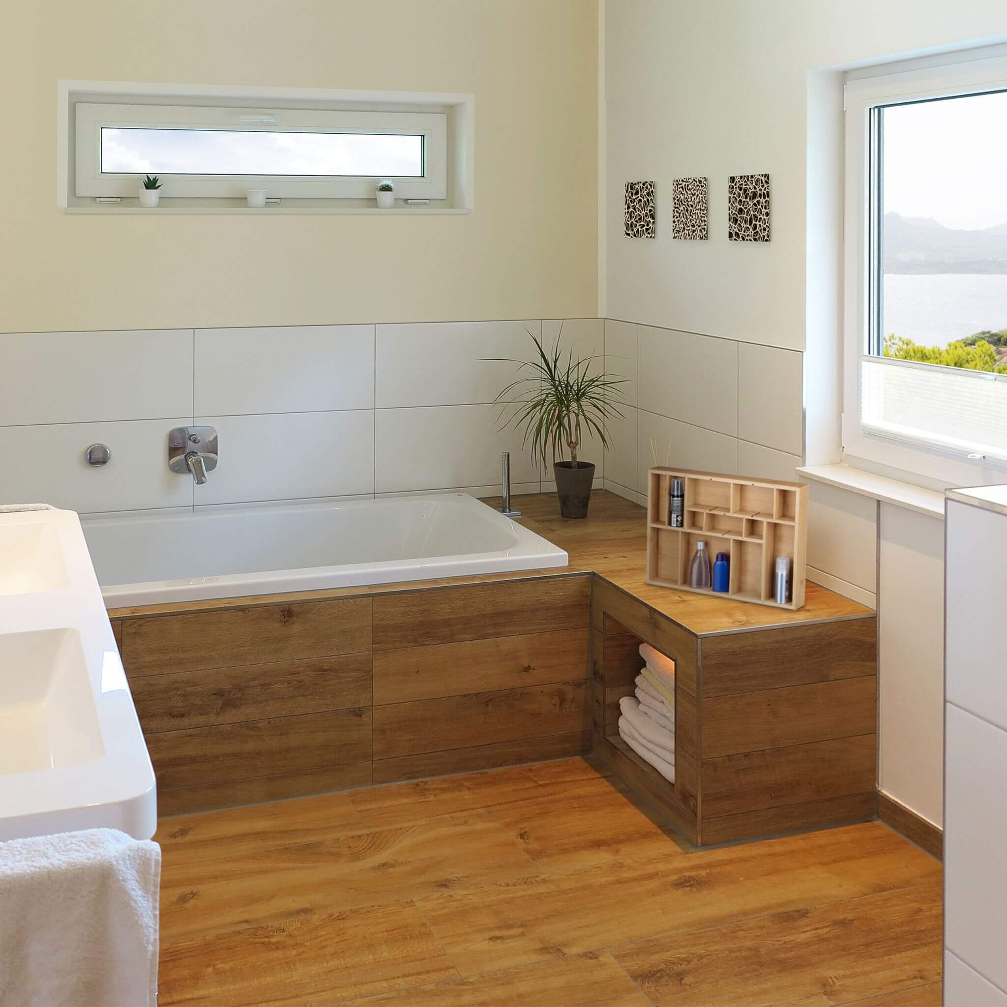 Relaxdays Ρυθμιζόμενη Ξύλινη Θήκη Συρταριού - Natural - 4052025203290