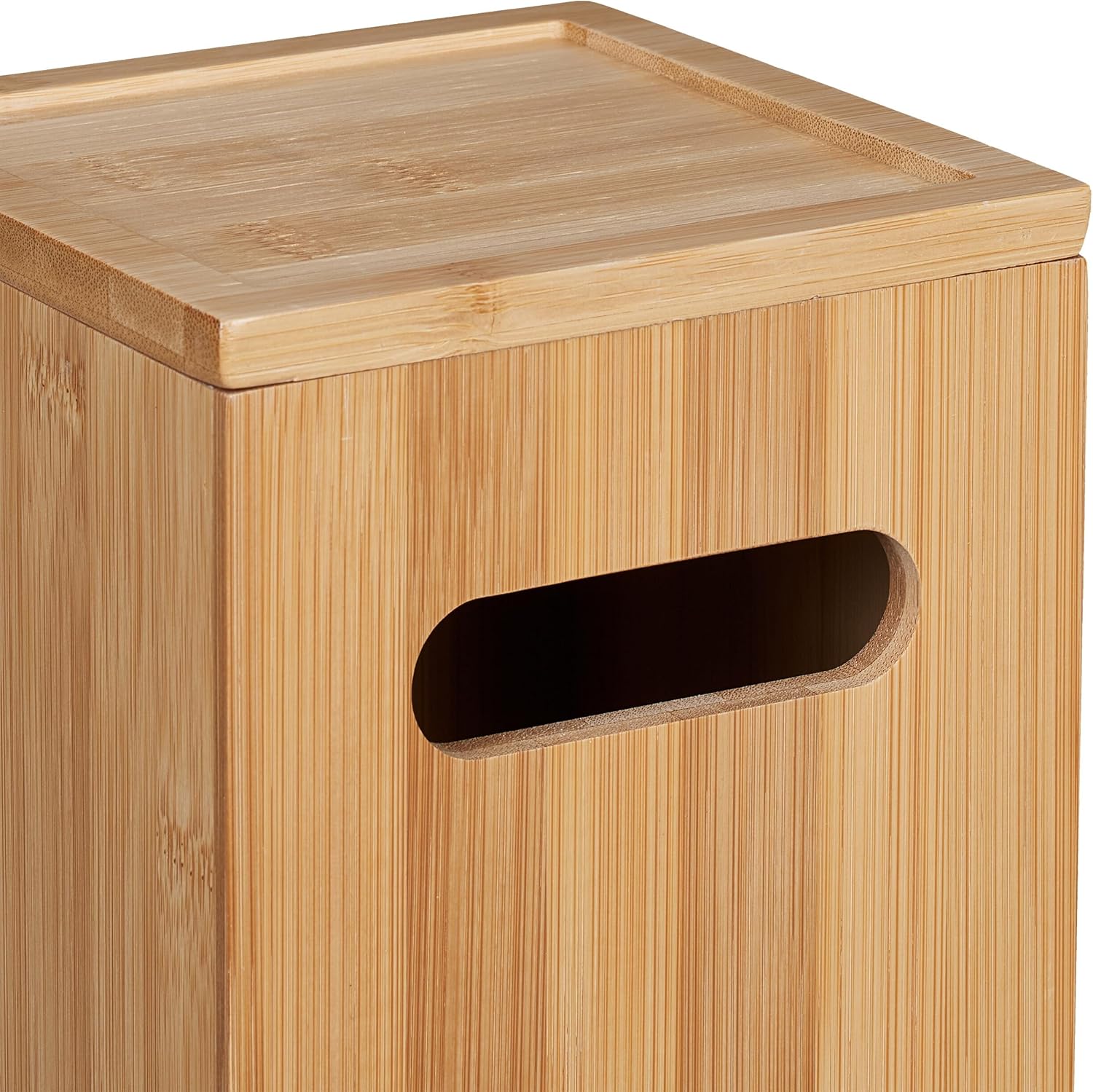 Relaxdays Σετ με Επιδαπέδια Χαρτοθήκη και Επιτοίχια Βάση Ρολού Τουαλέτας από Μπαμπού - Natural - 4052025485290