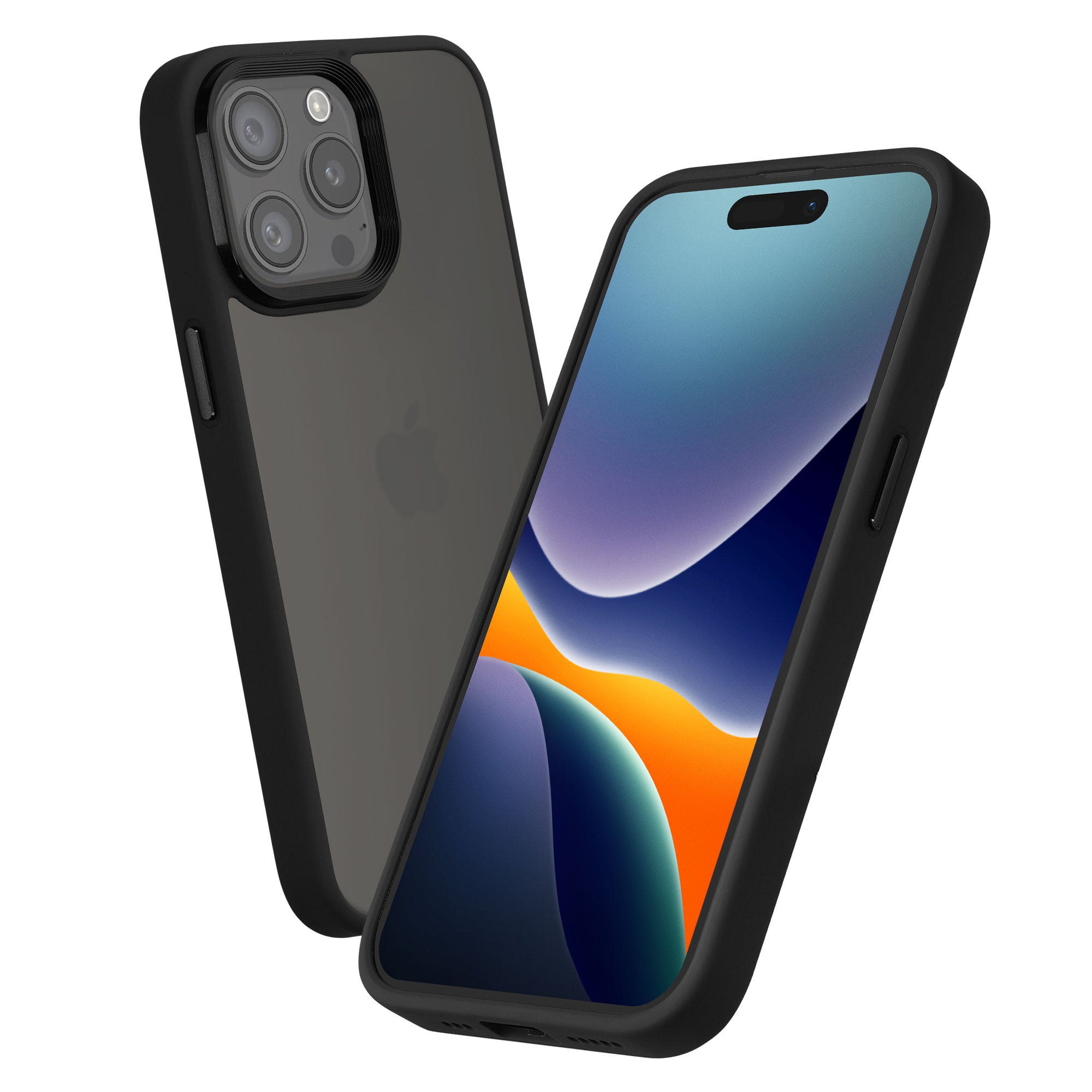 Kalibri iPhone 15 Pro Max Σκληρή Θήκη με Πλαίσιο Σιλικόνης - Black / Ημιδιάφανη