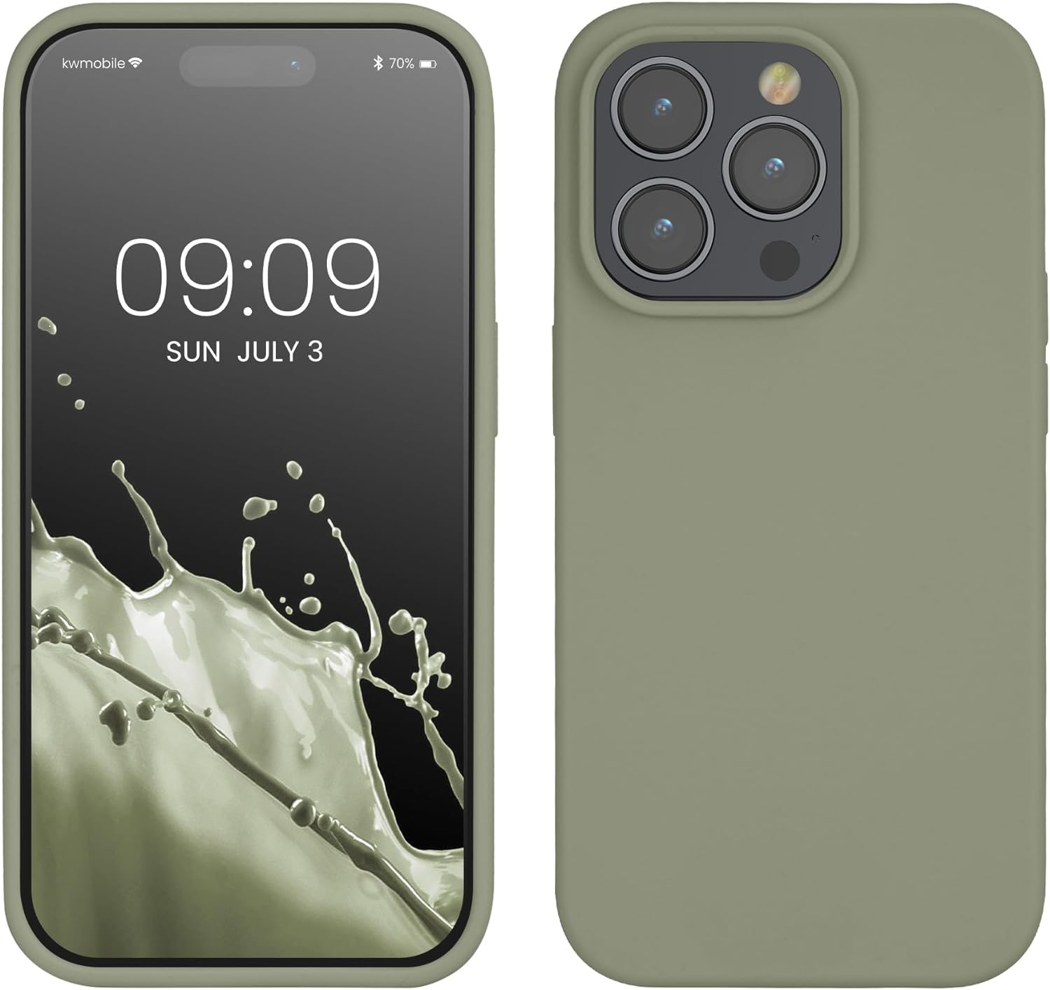 KW iPhone 14 Pro Θήκη Σιλικόνης Rubberized TPU - Grey Green
