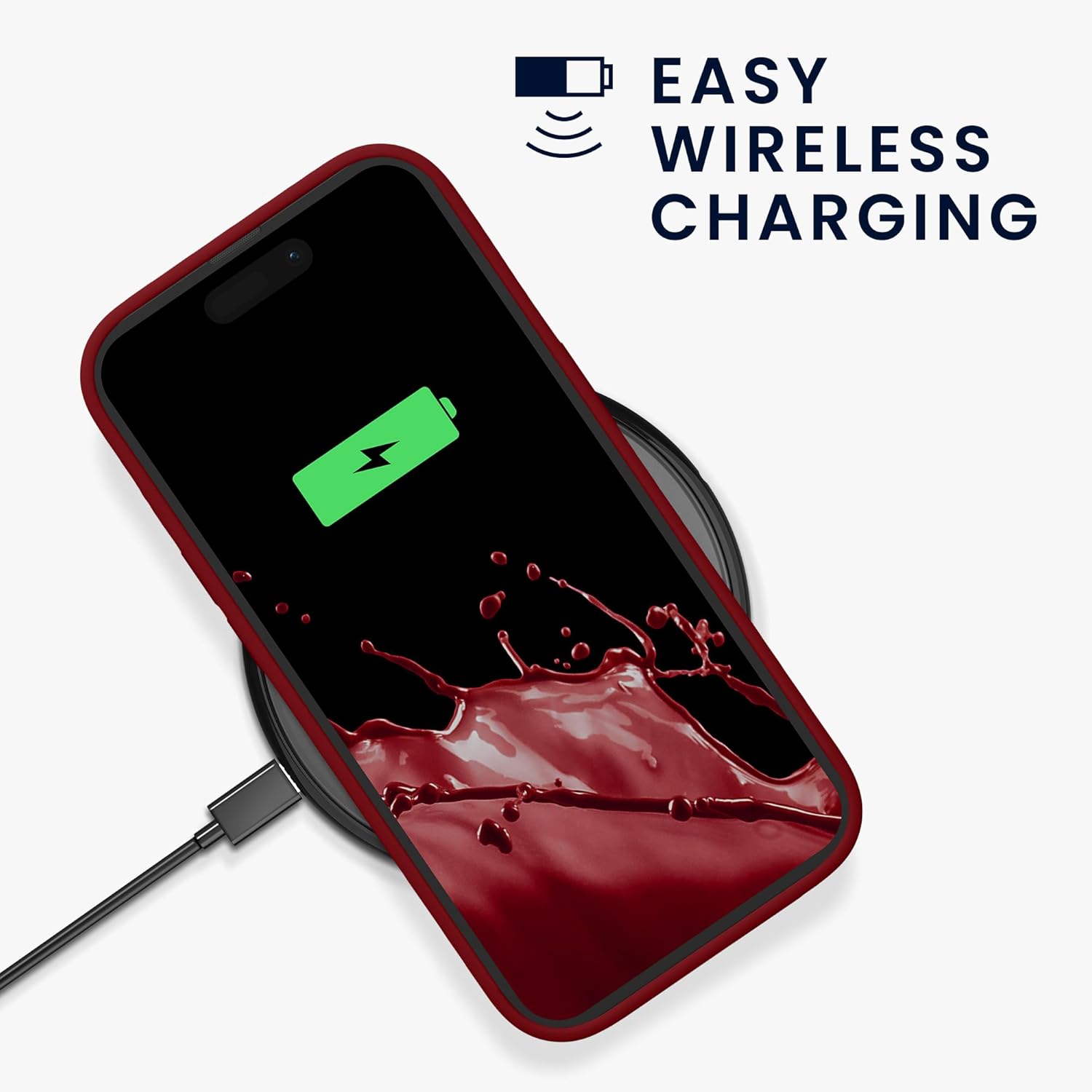 KW iPhone 15 Pro Θήκη Σιλικόνης Rubberized TPU - Rhubarb Red