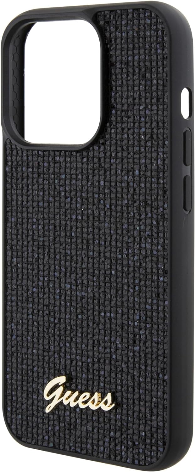 Guess iPhone 15 Pro Disco Metal Script Θήκη Σιλικόνης - Black - GUHCP15LPMSDGSK