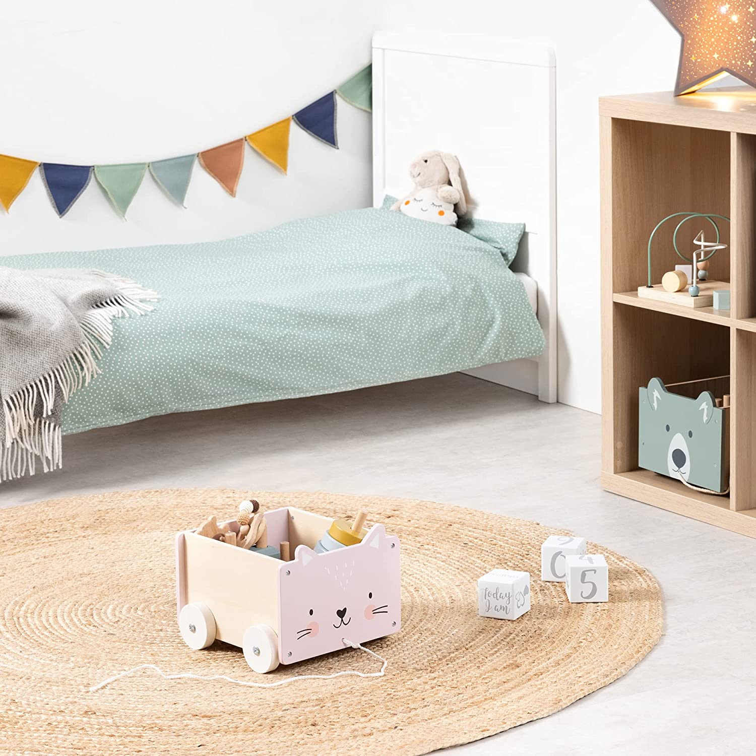 Navaris Toy Box Storage for Toys with Wheels - Παιδικό Κουτί Αποθήκευσης Παιχνιδιών με Ρόδες - Light Pink - 51163.04