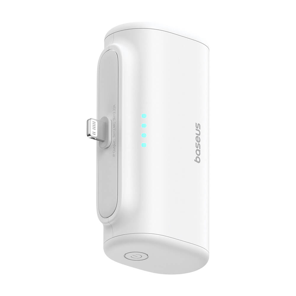 Baseus Compact Series Lightning - PowerBank 5000mAh 20W με Καλώδιο Type-C to Type-C - White - P10068307213-00
