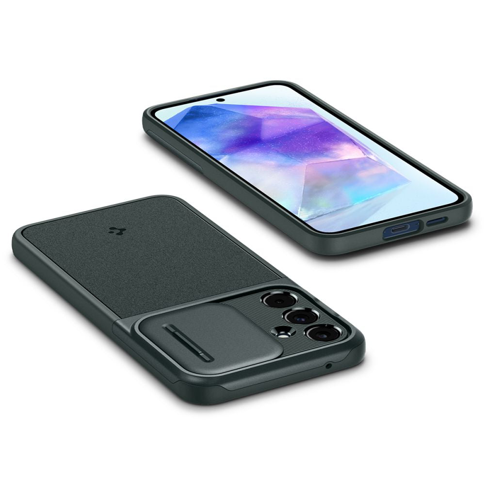 Spigen Samsung Galaxy A55 5G Optik Armor Θήκη Σιλικόνης με Κάλυμμα για την Κάμερα - Abyss Green