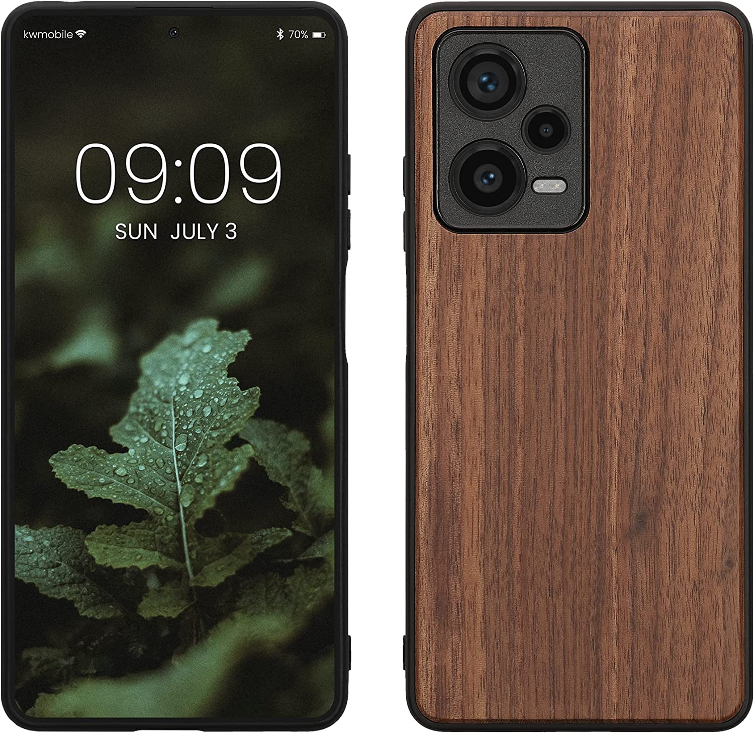 KW Xiaomi Redmi Note 12 Pro+ Θήκη από Φυσικό Ξύλο - Dark Brown - 60699.18