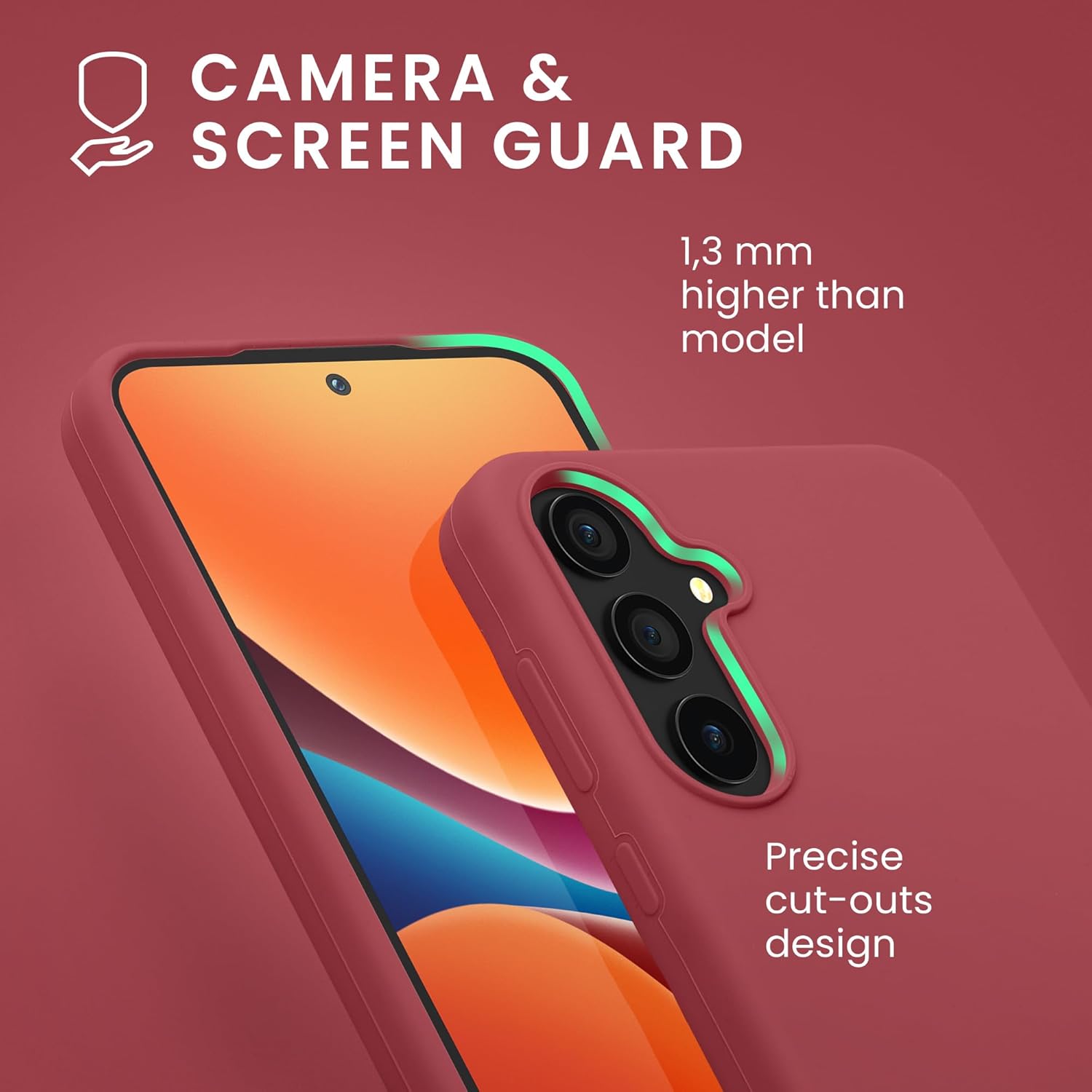 KW Samsung Galaxy A55 5G Θήκη Σιλικόνης Rubberized TPU - Dark Rose