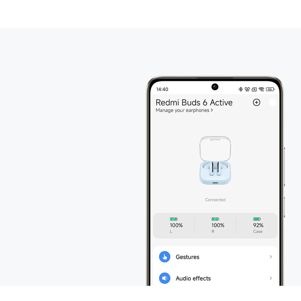 Xiaomi Redmi Buds 6 Active - Bluetooth V5.4 - Ασύρματα ακουστικά για Κλήσεις / Μουσική - Black