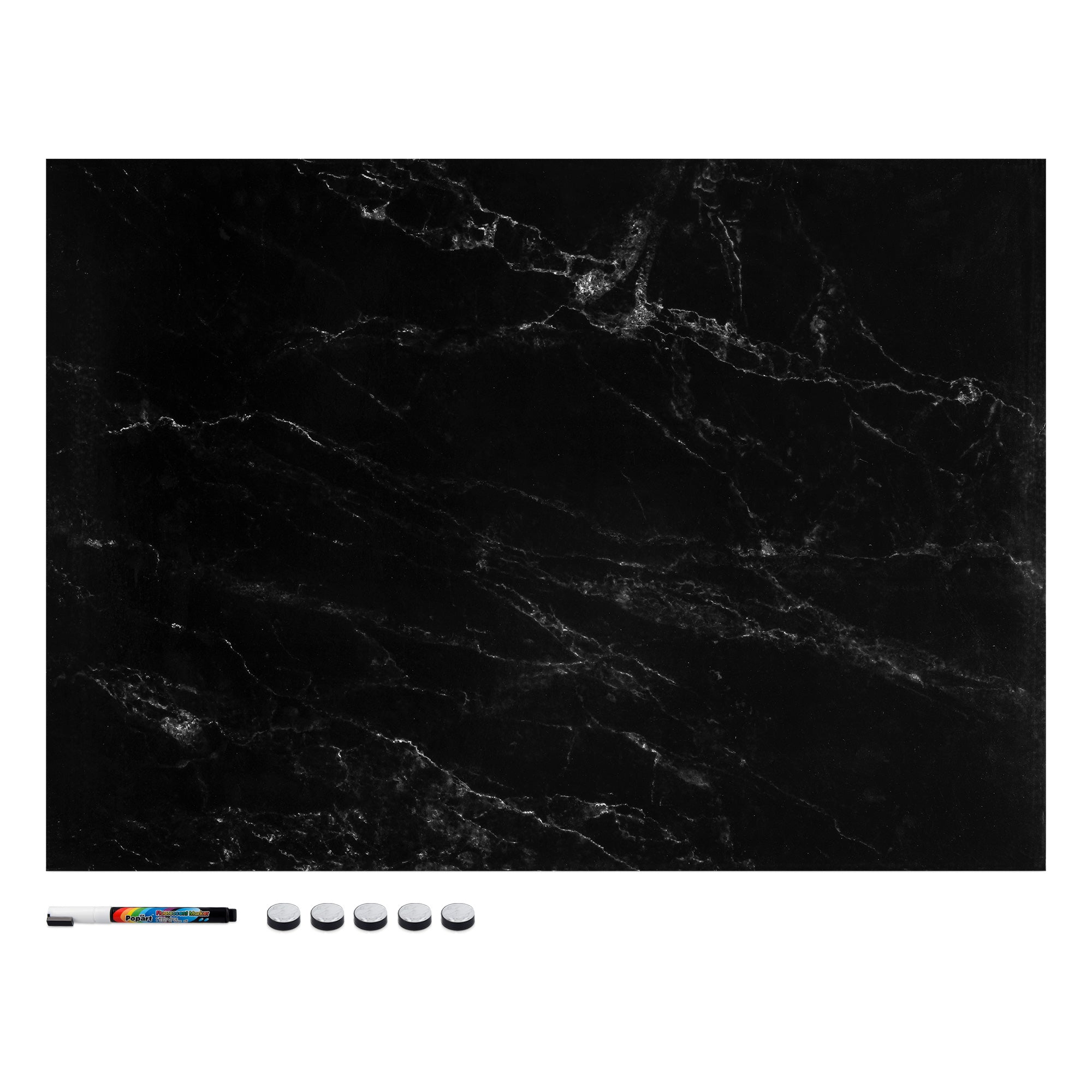 Navaris Μαγνητικός Πίνακας Ανακοινώσεων - 70 x 50 cm - Black Marble - 49996.06