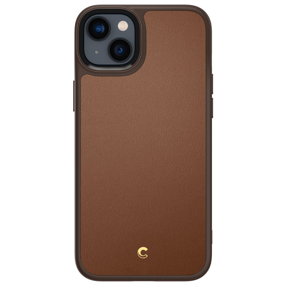 Spigen Cyrill iPhone 14 Plus / iPhone 15 Plus Kajuk Mag Θήκη με Επένδυση Συνθετικού Δέρματος και MagSafe - Saddle Brown
