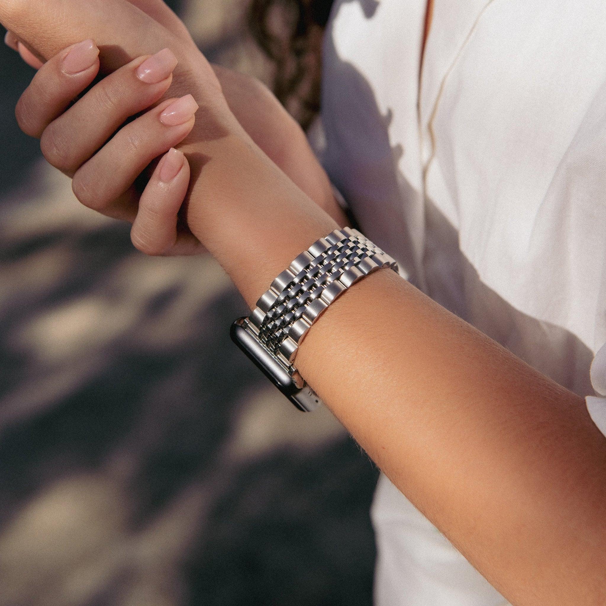 Burga Λουράκι Apple Watch 4/5/6/7/8/9/10/11 - SE (1/2/3) – 40/41/42mm - Chic Royal - Silver