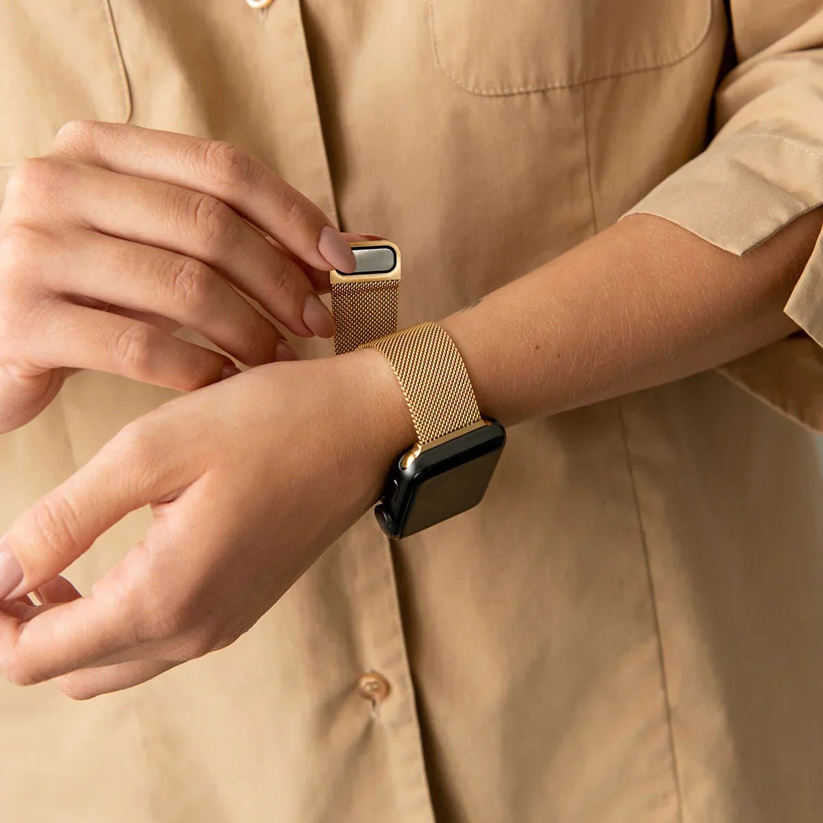 Burga Λουράκι Apple Watch 4/5/6/7/8/9/10/11 - SE (1/2/3) – 40/41/42mm - Metal Mesh - Gold