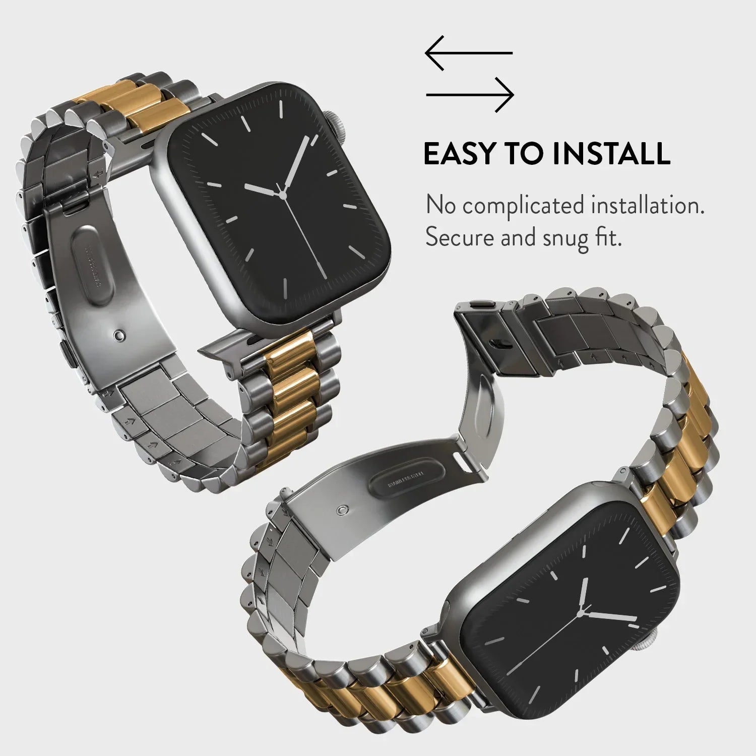 Burga Λουράκι Apple Watch 4/5/6/7/8/9/10/11 - SE (1/2/3) - Ultra (1/2/3) – 44/45/46/49mm - All Eyes On Me - Gold / Silver
