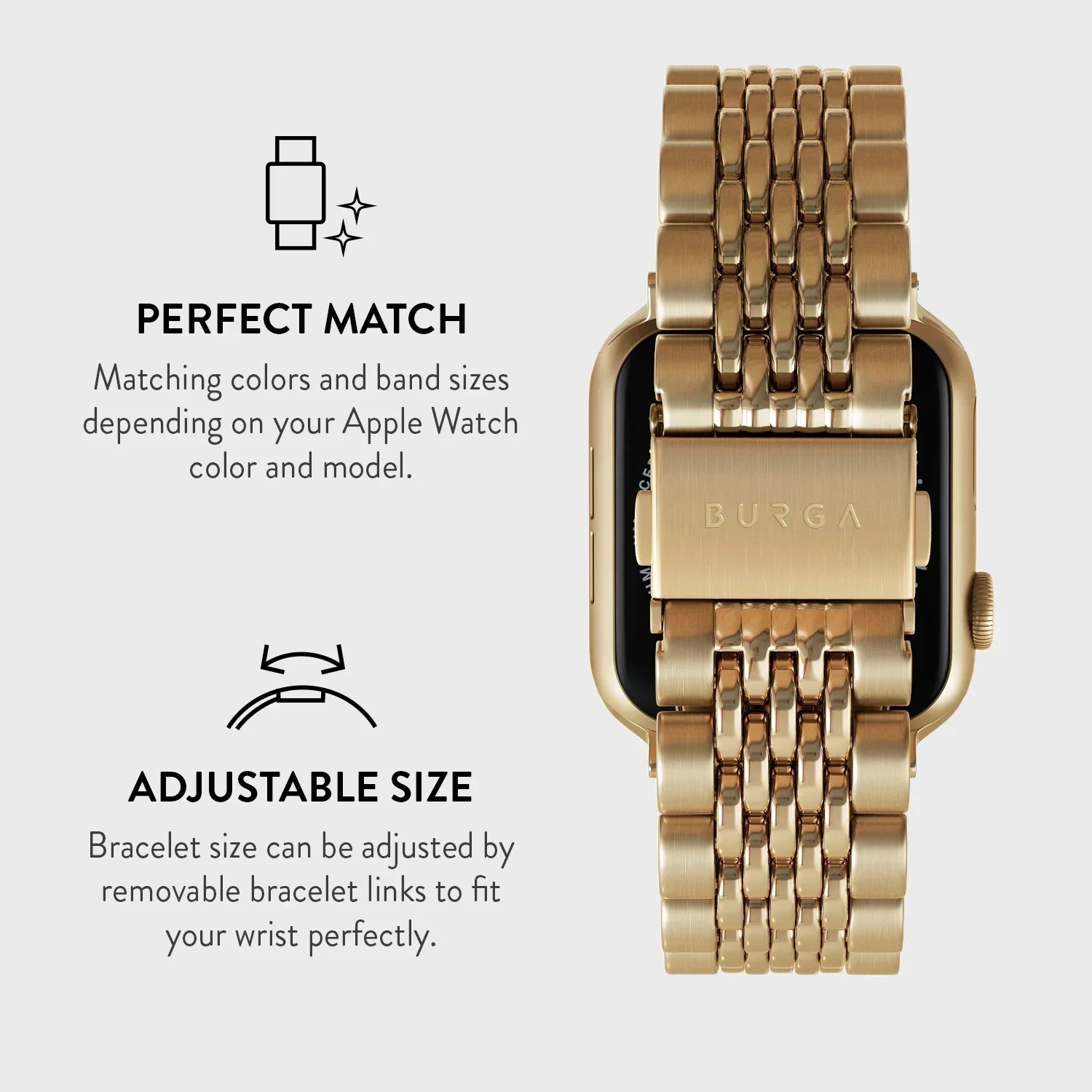 Burga Λουράκι Apple Watch 4/5/6/7/8/9/10/11 - SE (1/2/3) - Ultra (1/2/3) – 44/45/46/49mm - Chic Royal - Gold