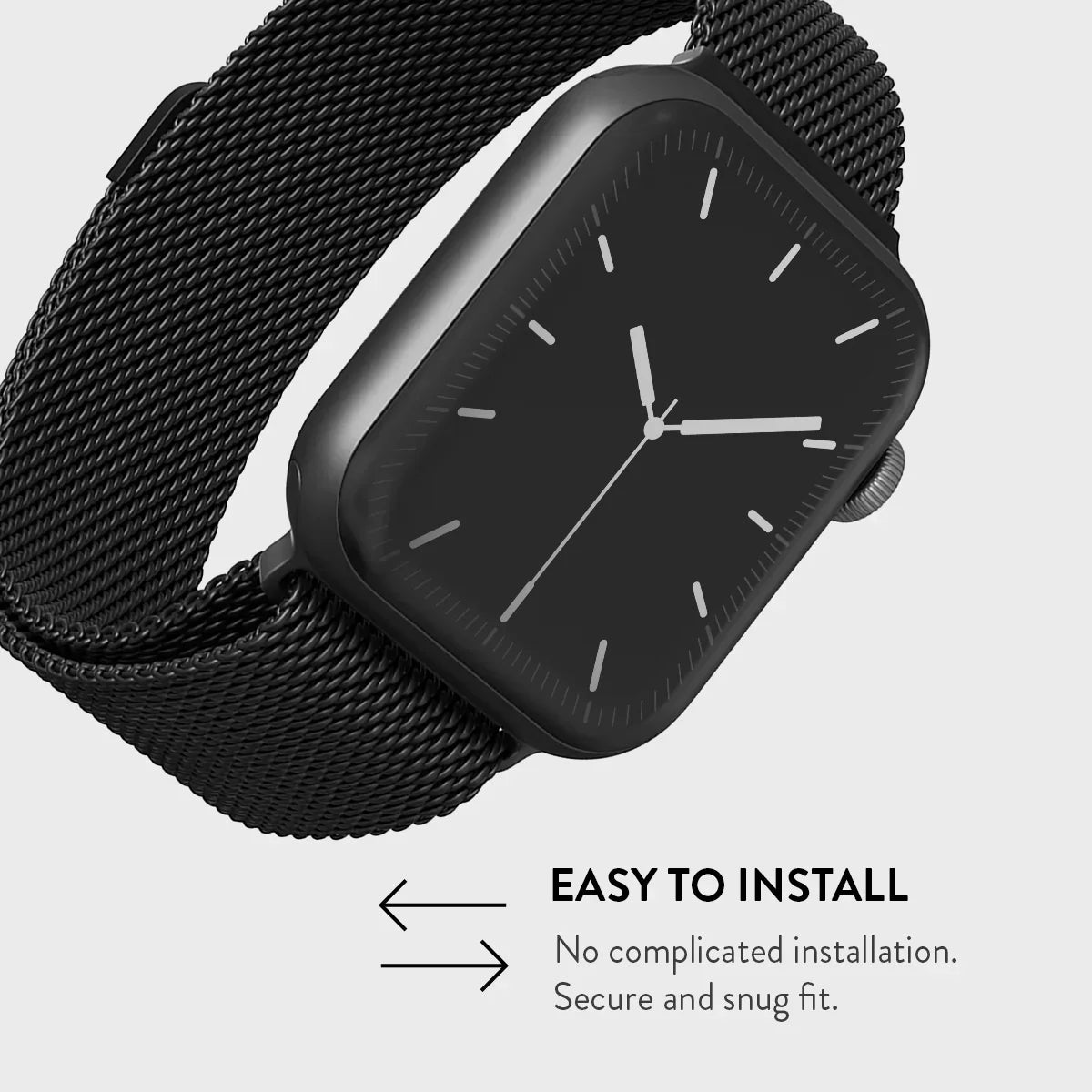Burga Λουράκι Apple Watch 4/5/6/7/8/9/10/11 - SE (1/2/3) - Ultra (1/2/3) – 44/45/46/49mm - Metal Mesh - Black