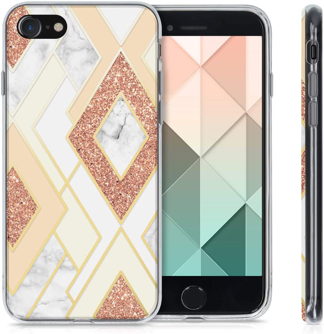 KW iPhone SE 2022 / SE 2020 / 7 / 8 Θήκη Σιλικόνης TPU Design Diamond Mix - Gold / Copper / Beige - 51618.04