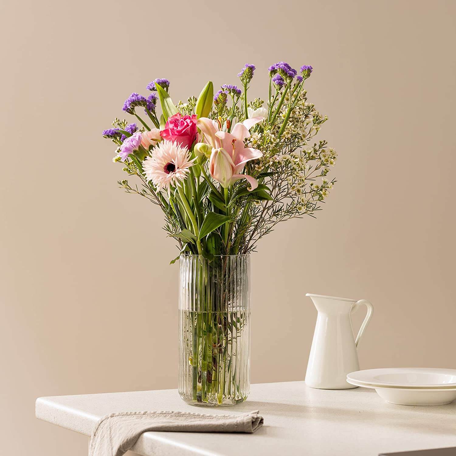 Navaris Γυάλινο Διακοσμητικό Βάζο - 25 x 11.5 cm - Διάφανο - 60177.01