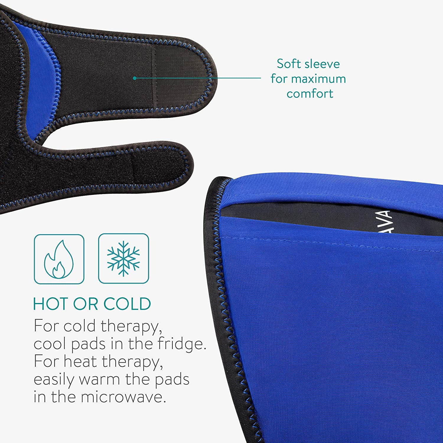 Navaris Κομπρέσα Gel Με 2 Χρήσεις - Θερμοφόρα ή Παγοκύστη - Ενάντια Στον Πόνο και το Πρήξιμο στους Αστραγάλους - 52152.01