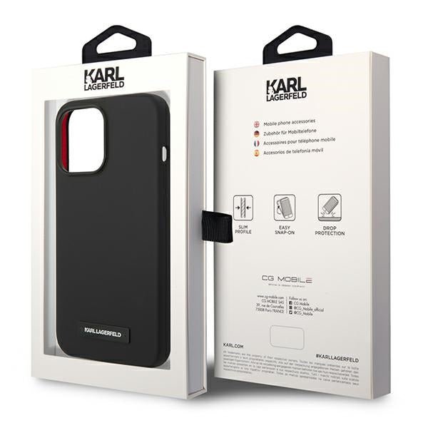 Karl Lagerfeld iPhone 14 Pro Max Silicone Plaque Magsafe Θήκη Σιλικόνης με MagSafe - Black - KLHMP14XSLMP1K