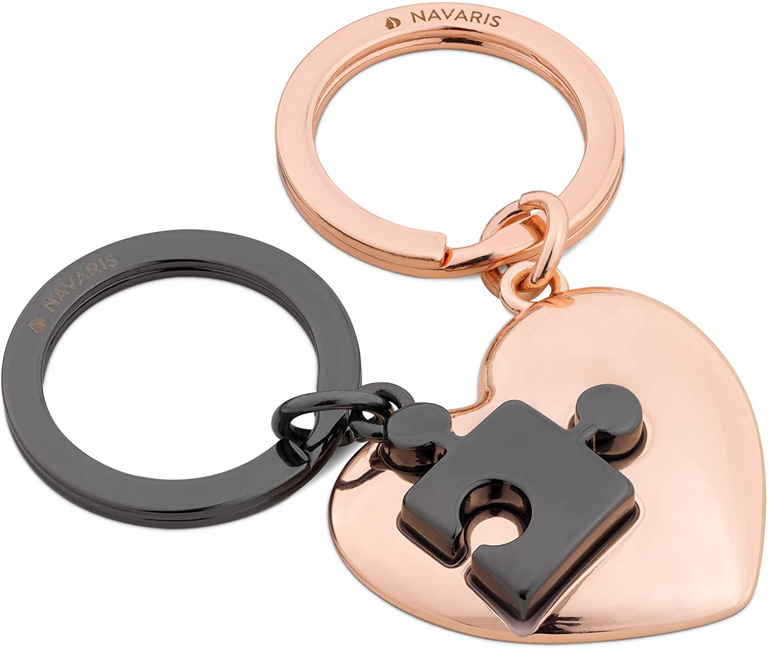 Navaris Μπρελόκ Κλειδιών - Love Puzzle Heart - Rose Gold / Anthracite - 55217.01