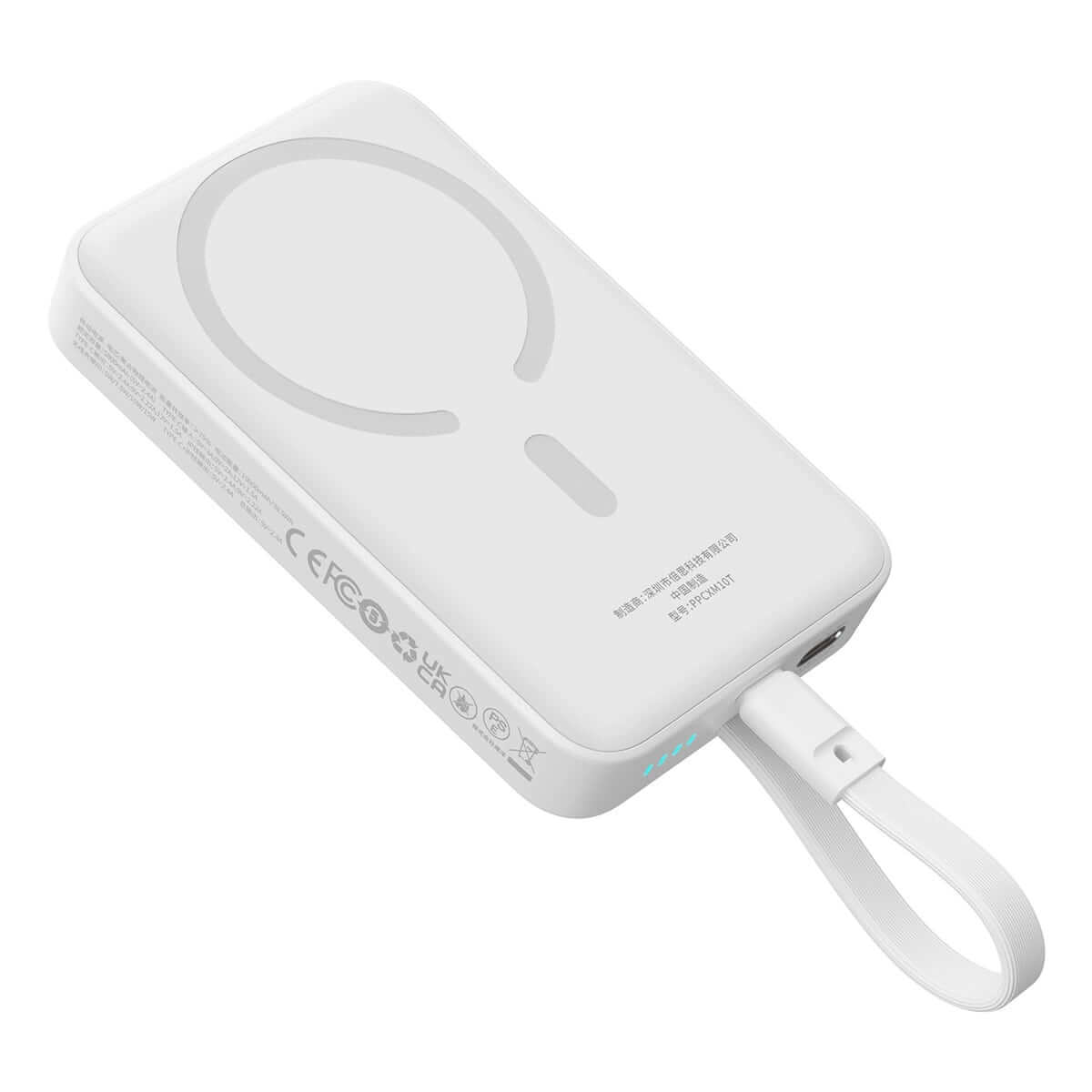 Baseus Magnetic Mini Ασύρματο MagSafe PowerBank 10000mAh 30W με Ενσωματωμένο Καλώδιο Type-C - White