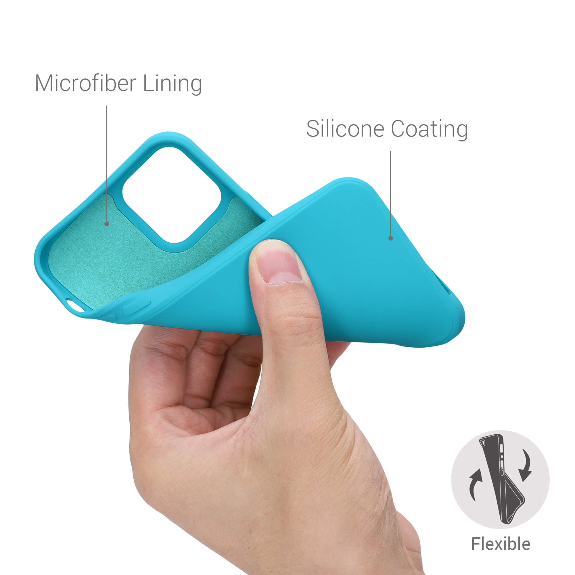 KW iPhone 12 / iPhone 12 Pro Θήκη Σιλικόνης Rubberized TPU - Ice Blue - 53844.205