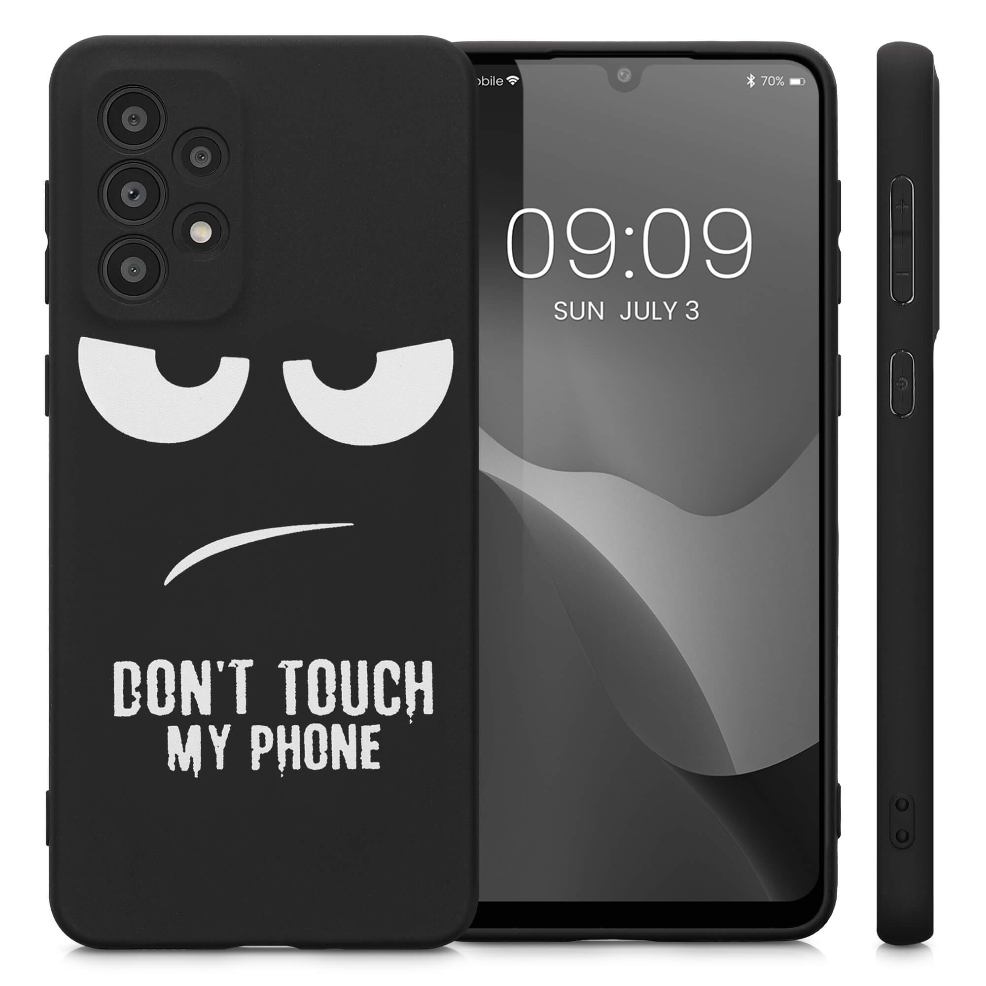 KW Samsung Galaxy A33 5G Θήκη Σιλικόνης Design Don't Touch My Phone - Black / White - 58244.01