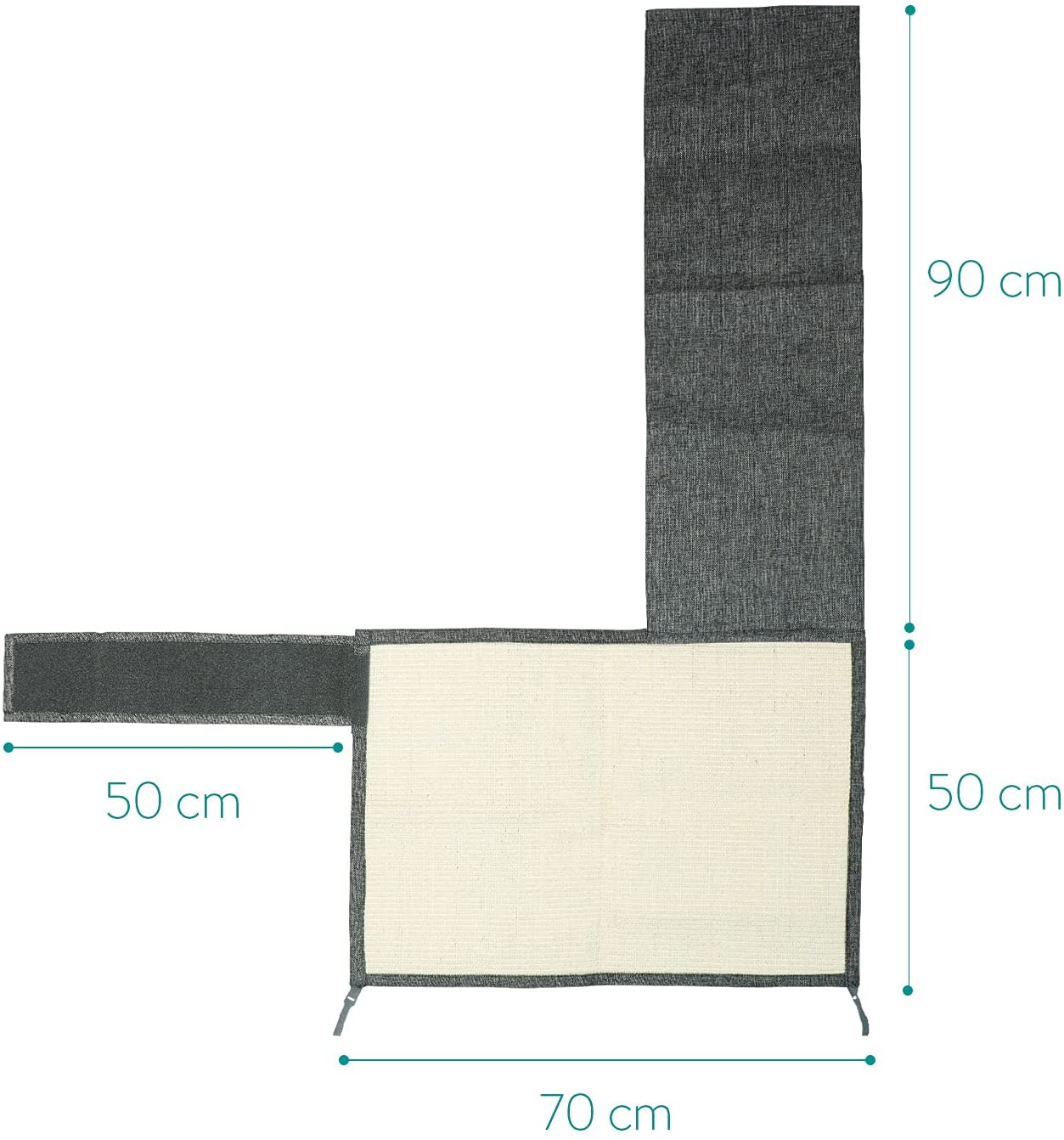 Navaris Scratch Carpet for Side of Sofa Προστατευτικό Καναπέ από Γρατζουνιές Γάτας - Αριστερή Πλευρά - Dark Grey - 47363.02