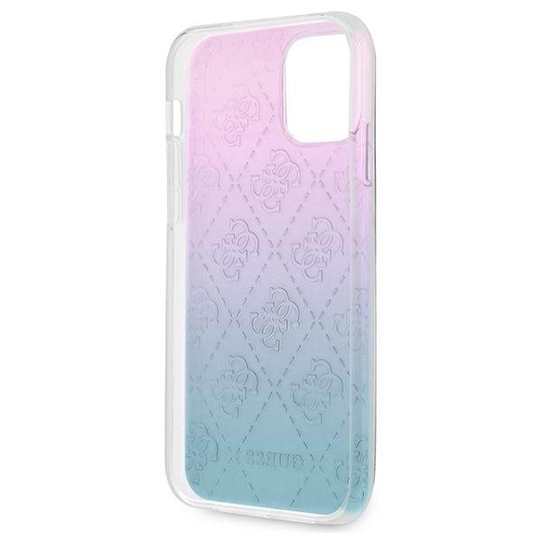 Guess iPhone 12 / iPhone 12 Pro 4G 3D Pattern Collection Σκληρή Θήκη με Πλαίσιο Σιλικόνης - Blue / Pink - GUHCP12M3D4GGBP
